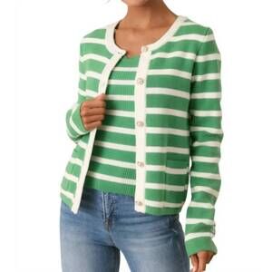 NEW PROSPERINA kennedy cardigan in green tea stripe